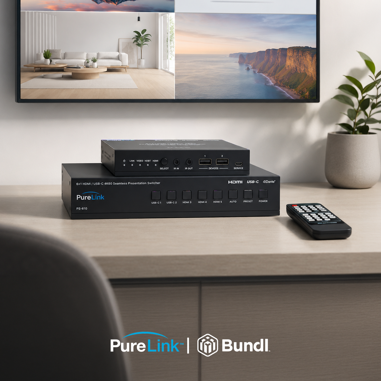 PureLink 6×1 4K60 Presentation Switcher with Multiview