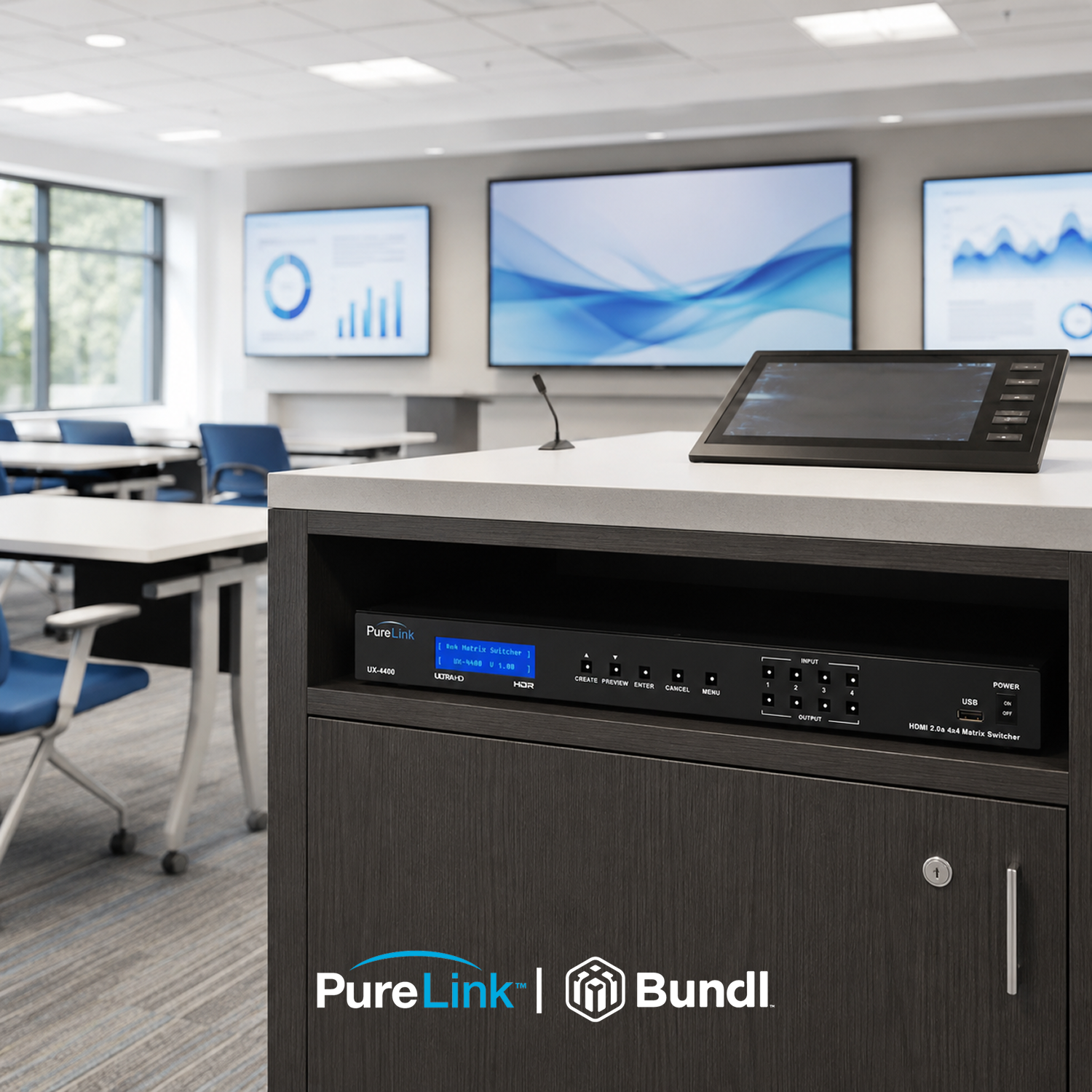 PureLink 4K60 4×4 HDMI Matrix Switcher