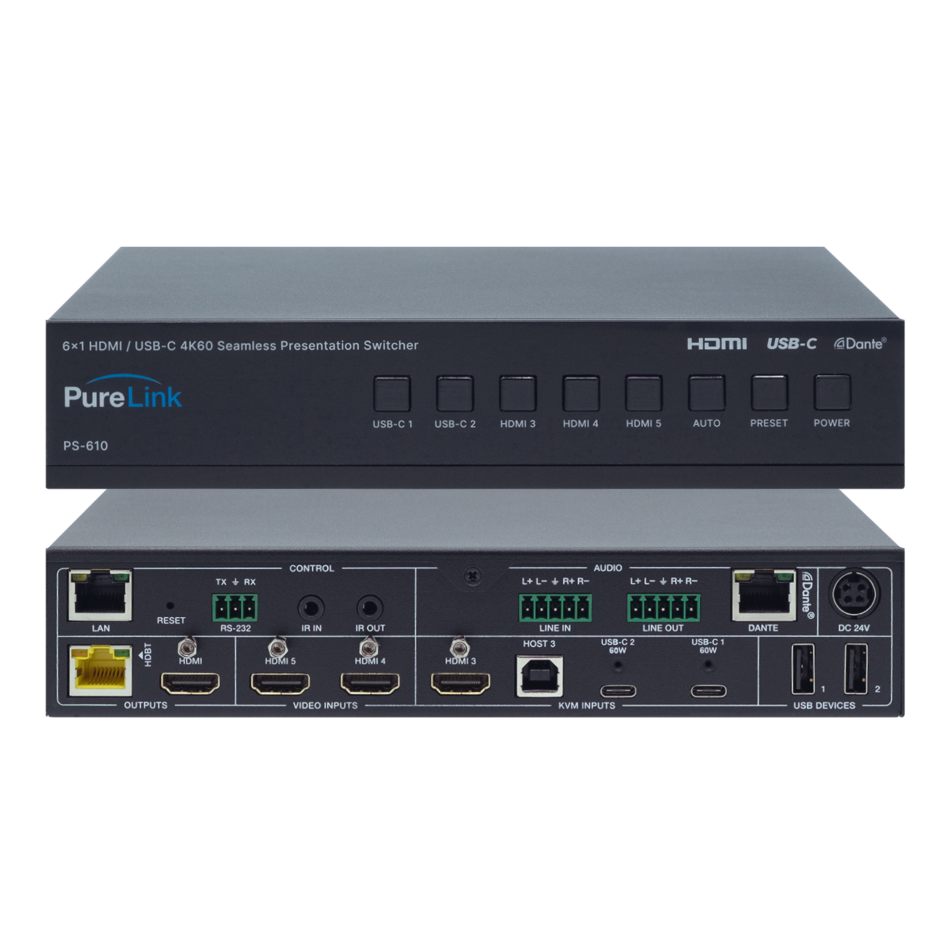 PureLink 6×1 4K60 Presentation Switcher with Multiview