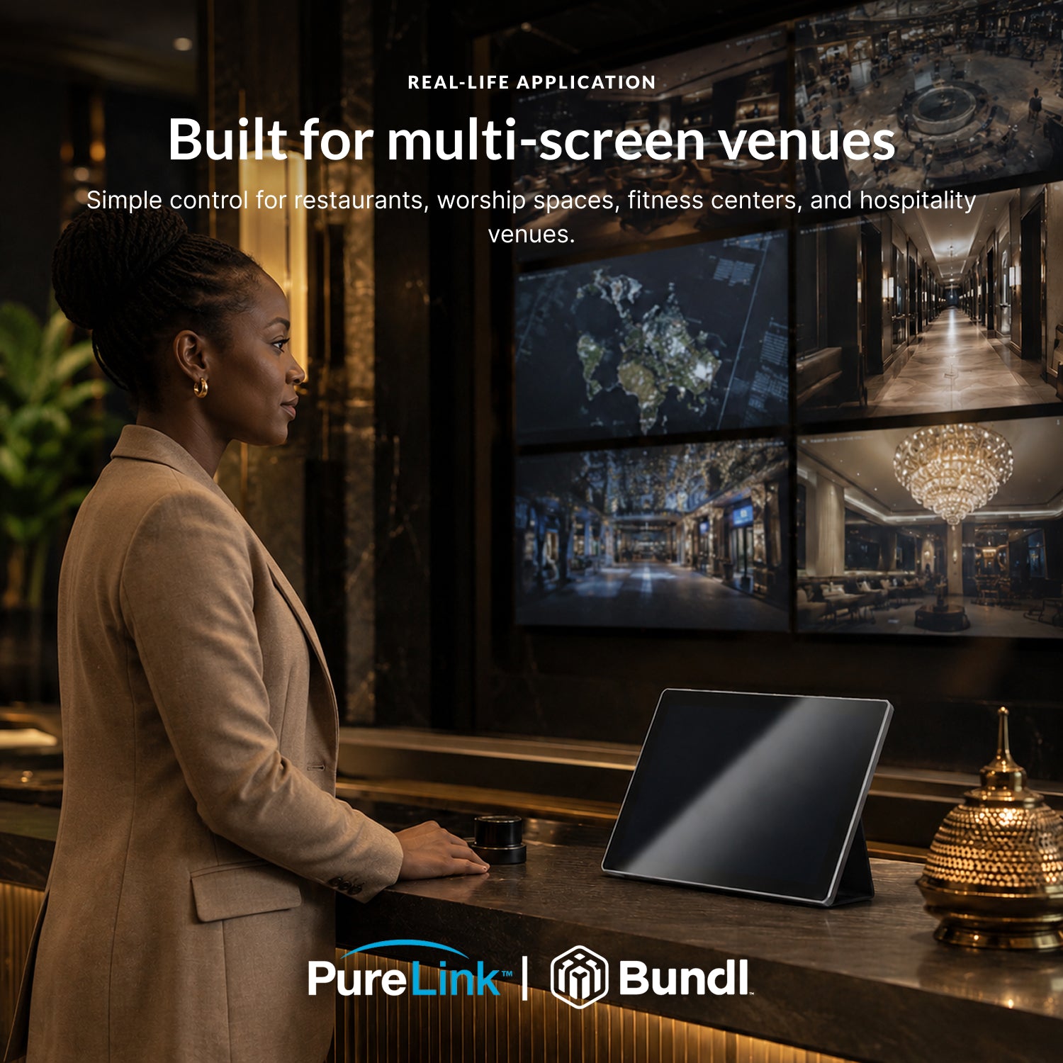 PureLink PushGo Kirkwood – Multi-Display AV Distribution System for Restaurants, Worship Spaces, and Fitness Centers