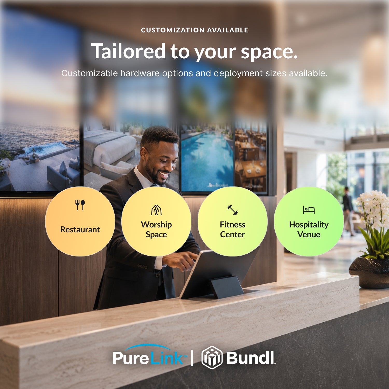 PureLink PushGo Kirkwood – Multi-Display AV Distribution System for Restaurants, Worship Spaces, and Fitness Centers