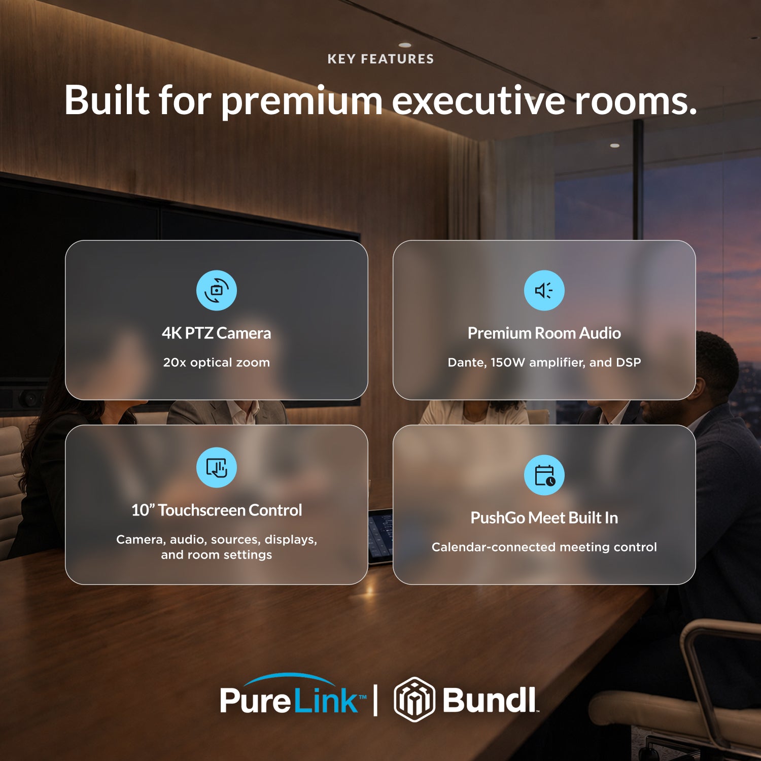PureLink PushGo Stowe – Premium Plug-and-Play Meeting System