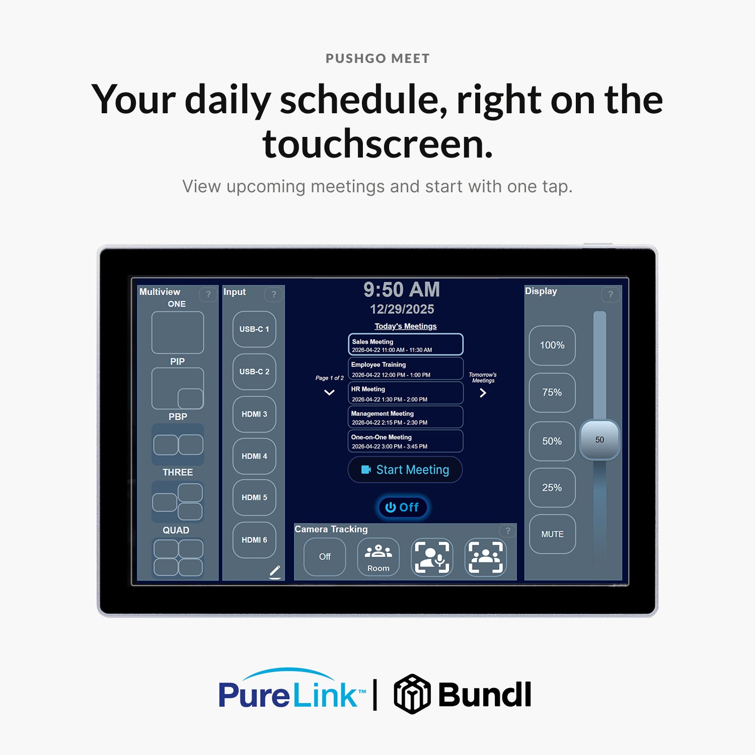 PureLink PushGo Stowe – Premium Plug-and-Play Meeting System