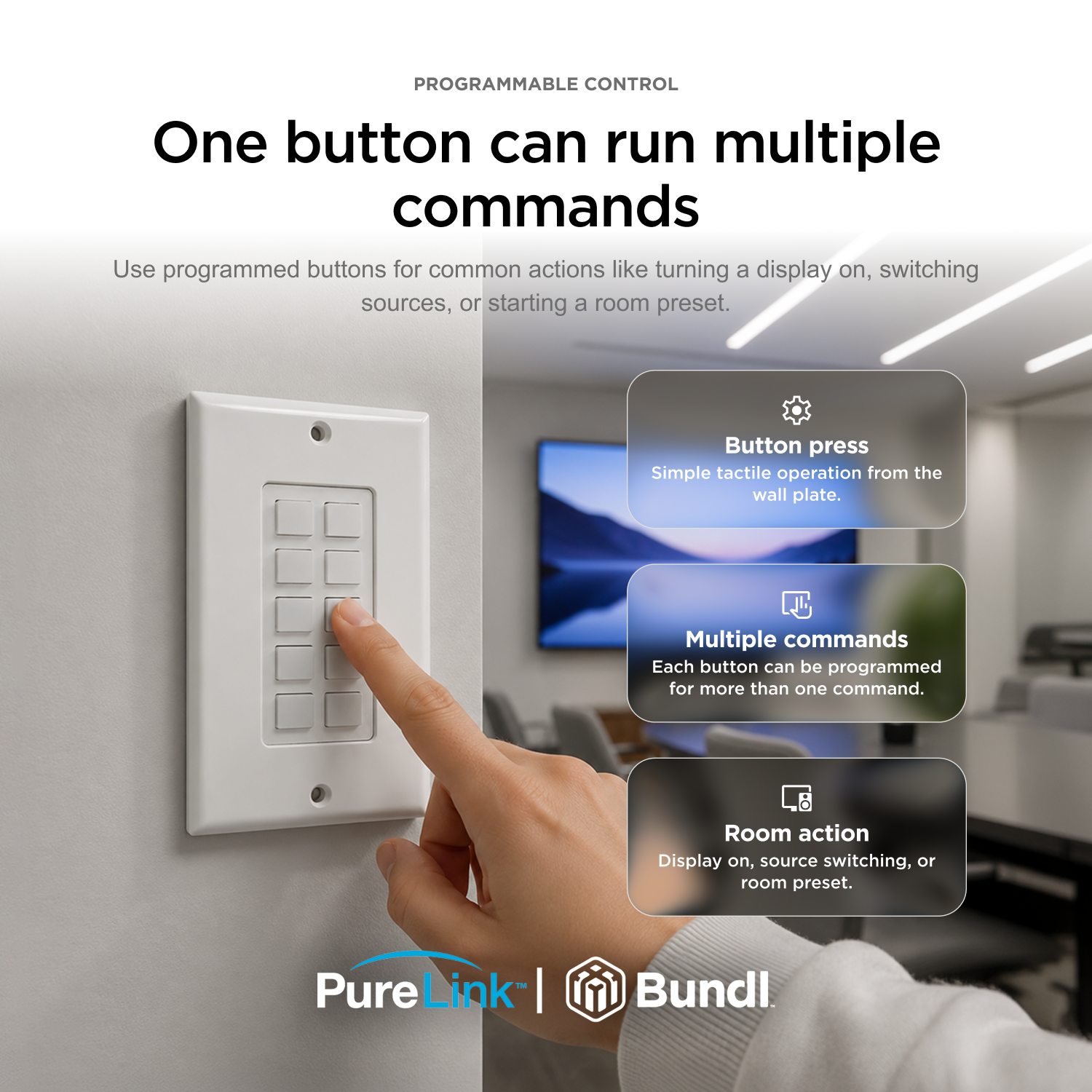 PureLink 10-Button Wall Plate Controller for Simple Device Control