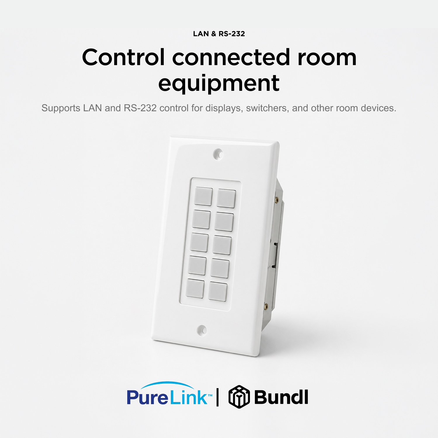 PureLink 10-Button Wall Plate Controller for Simple Device Control