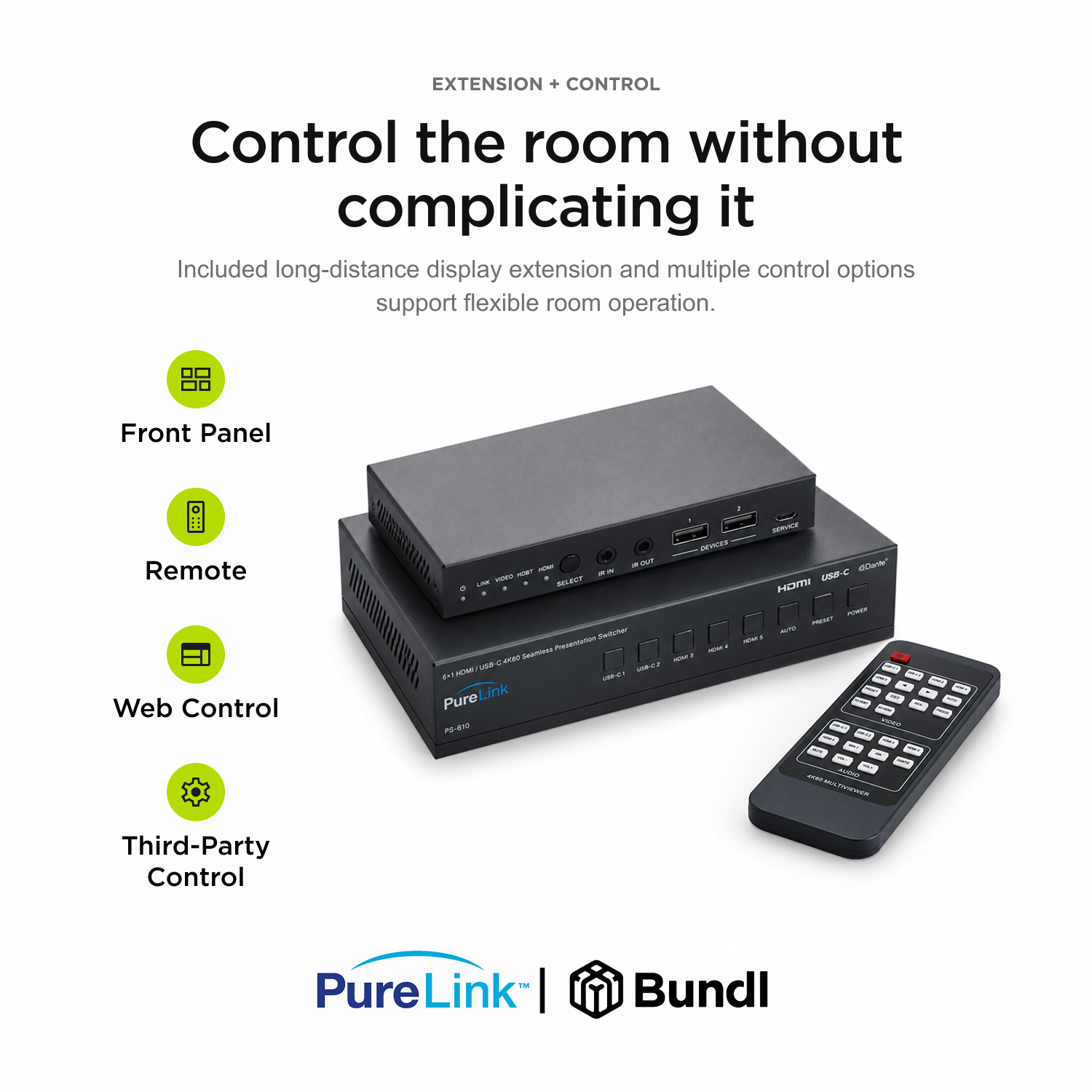 PureLink 6×1 4K60 Presentation Switcher with Multiview