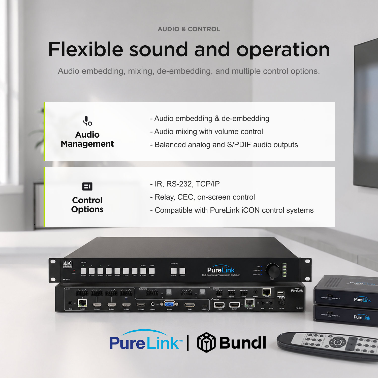 PureLink 8×2 4K60 Seamless Presentation Matrix Switcher