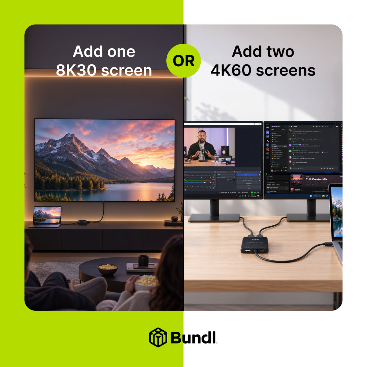 USB-C to Dual HDMI Adapter for Laptop – 8K30 or Dual 4K60