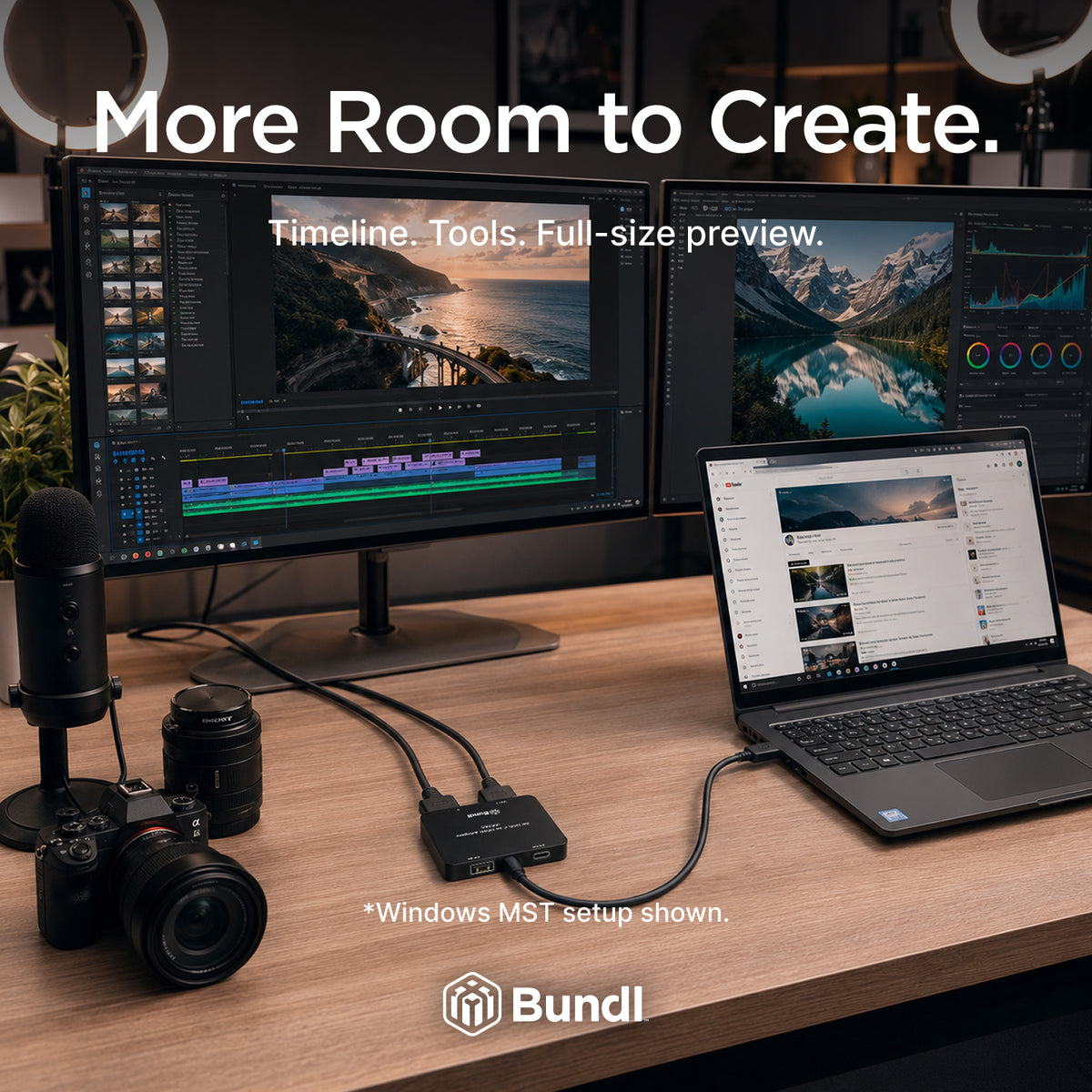 USB-C to Dual HDMI Adapter for Laptop – 8K30 or Dual 4K60