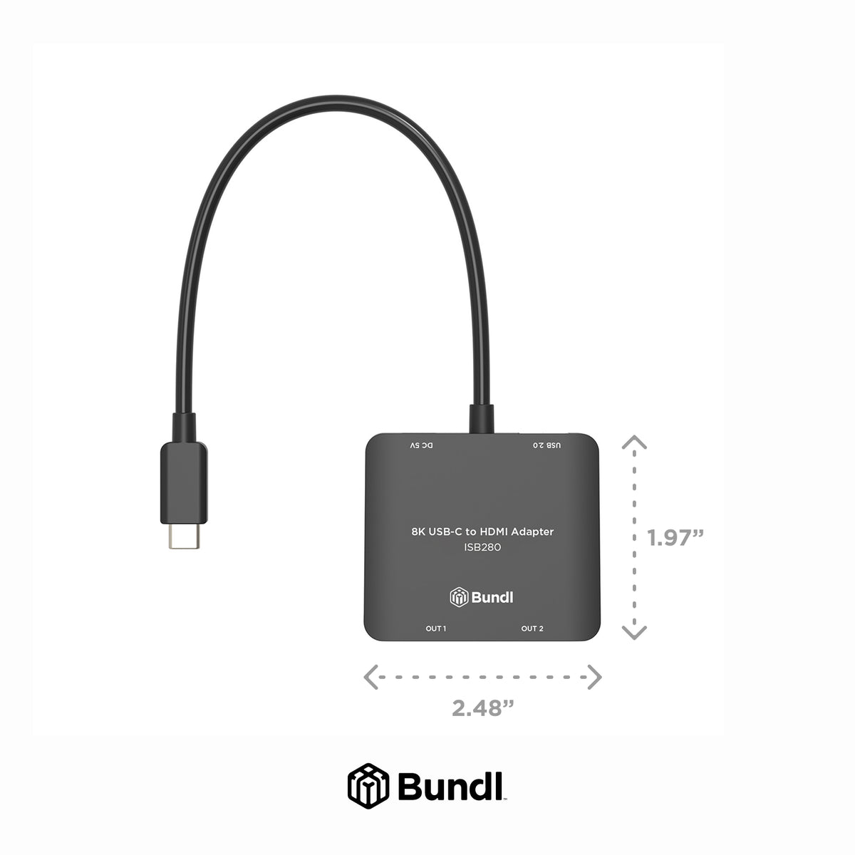 USB-C to Dual HDMI Adapter for Laptop – 8K30 or Dual 4K60