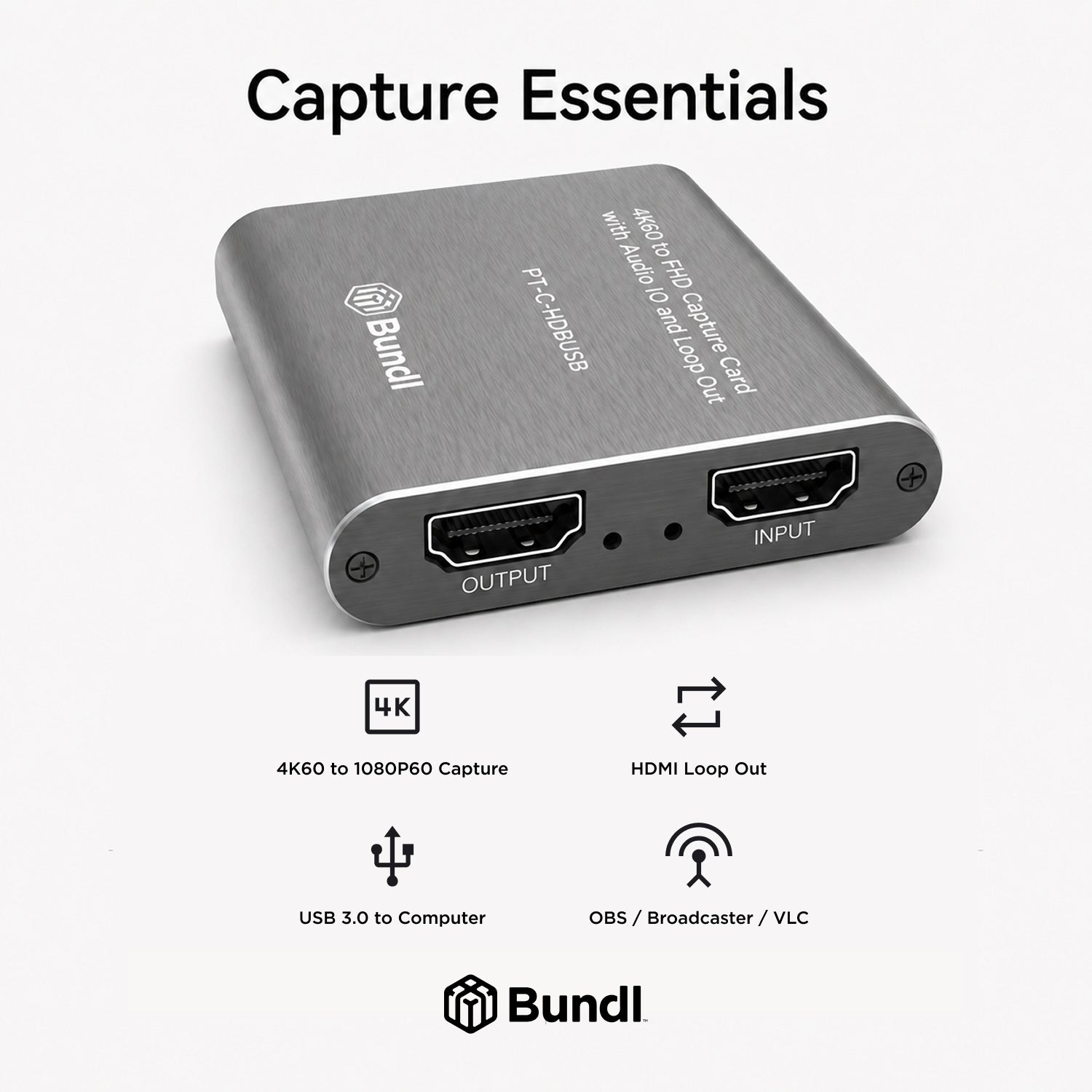 4K60 to FHD Capture Card with Audio IO and Loop Out