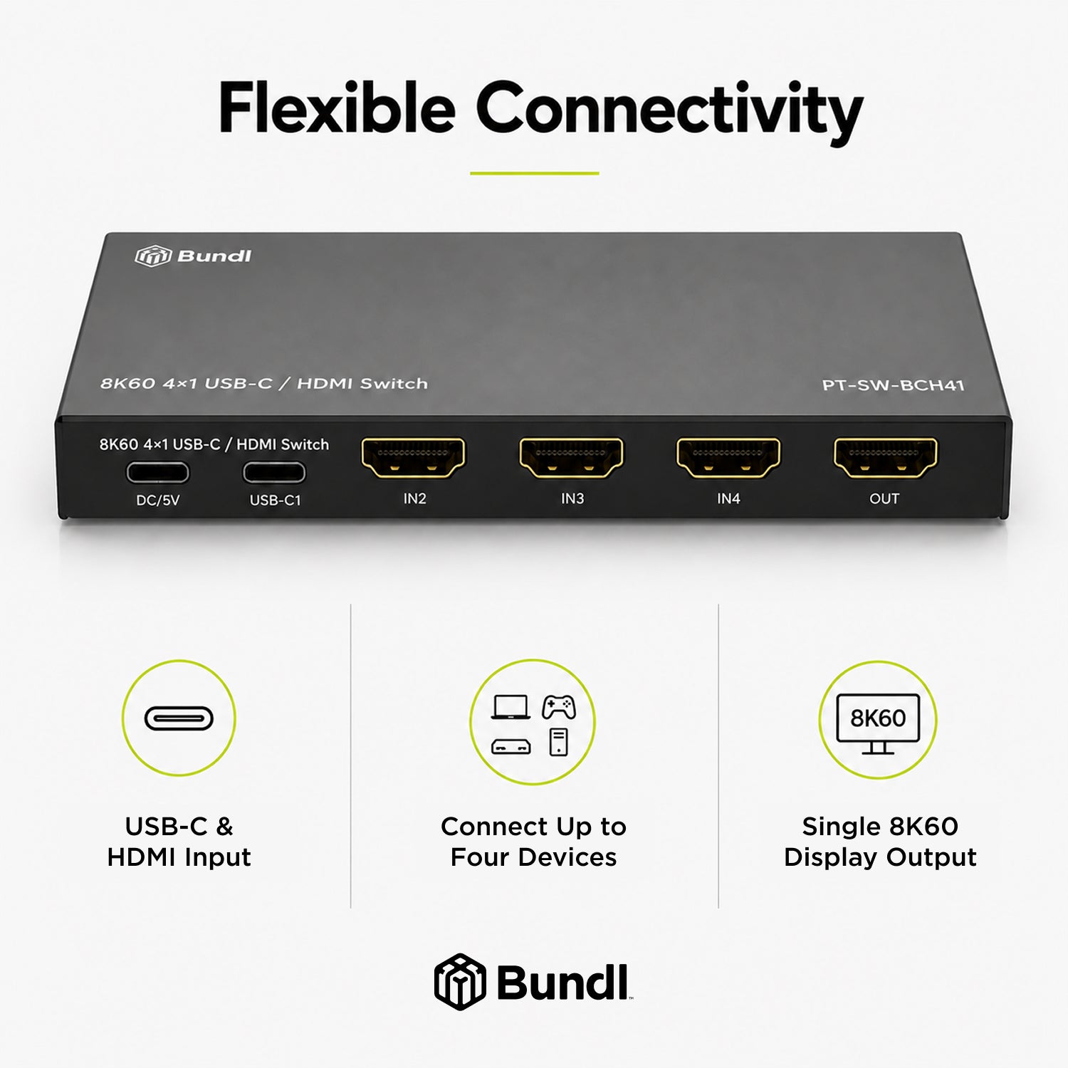 8K60 4×1 USB-C / HDMI Switch