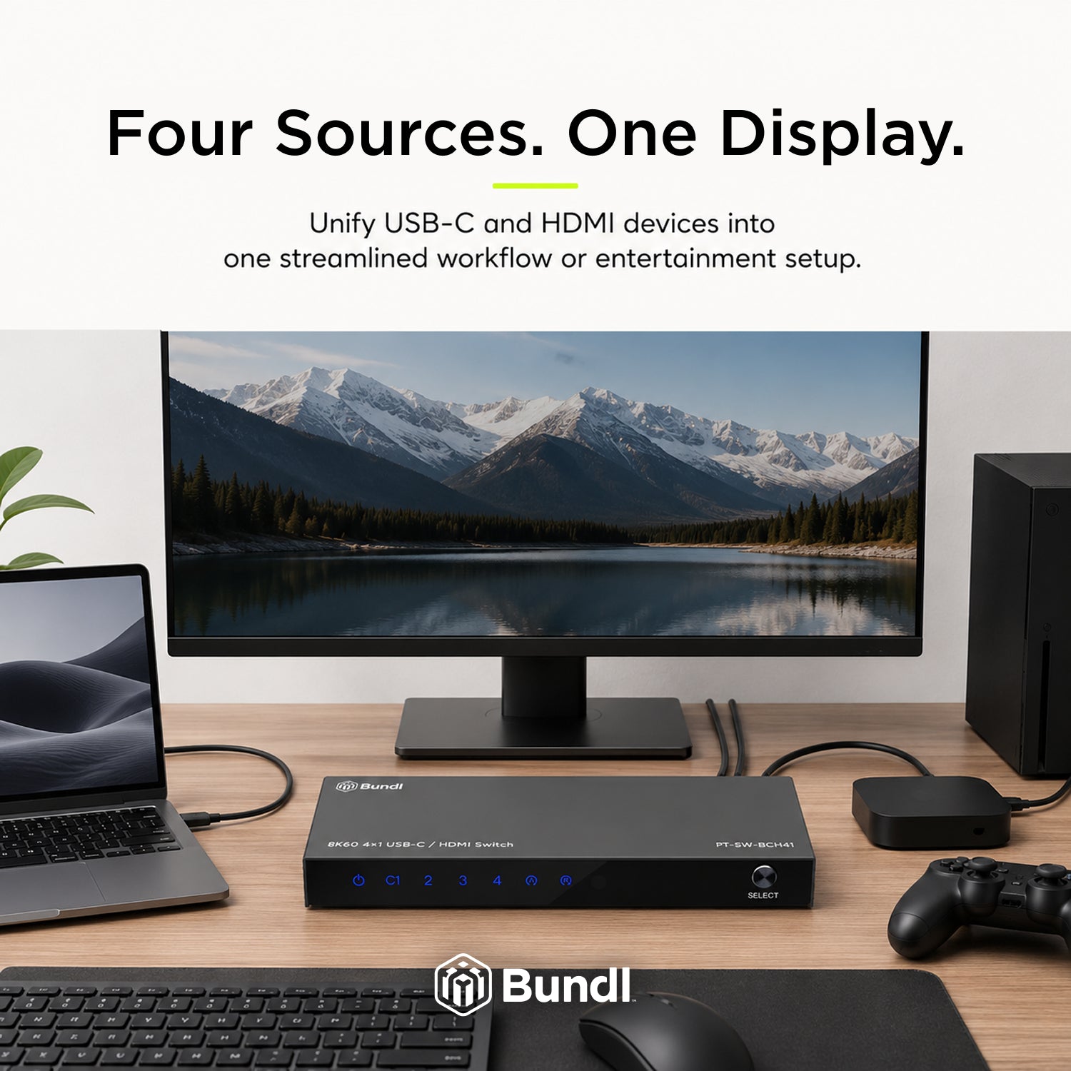 8K60 4×1 USB-C / HDMI Switch