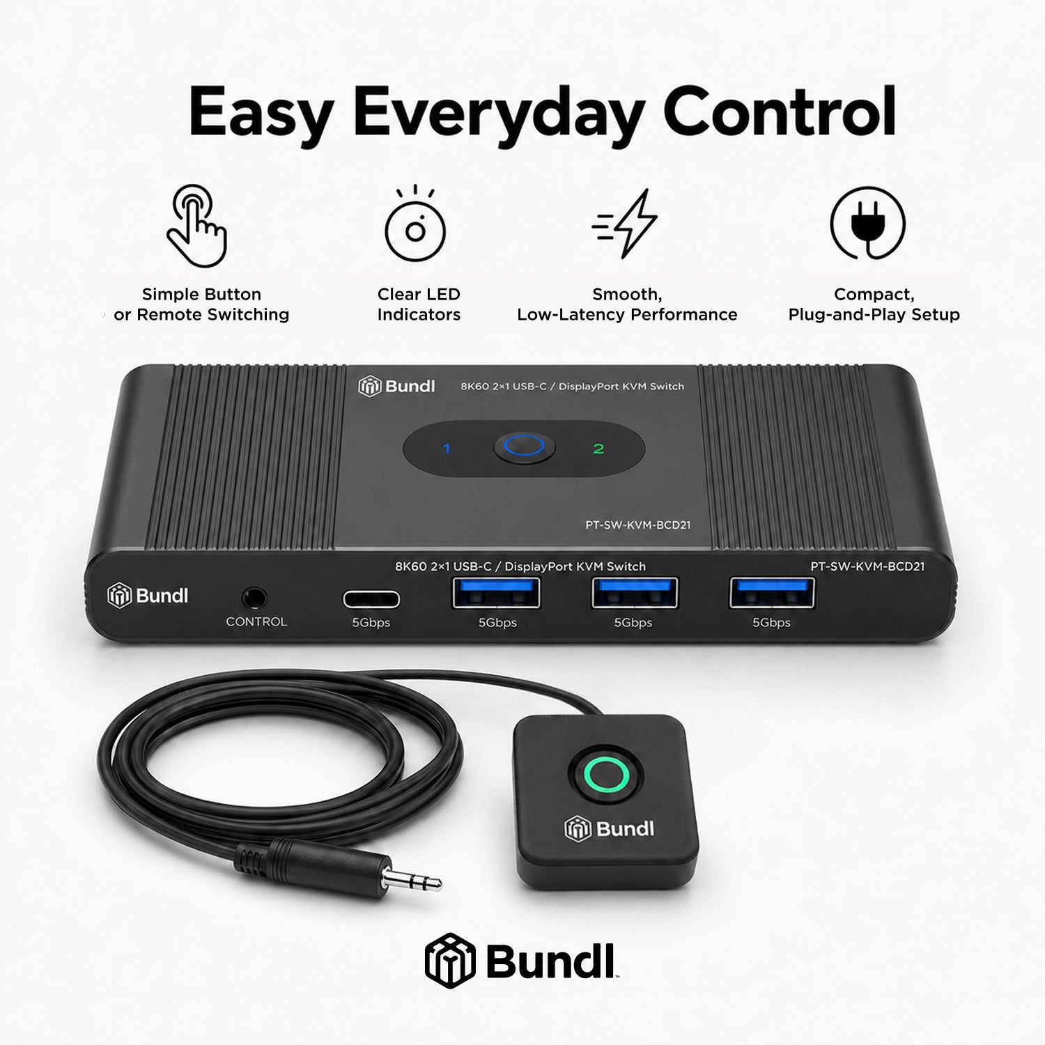 8K60 2×1 USB-C / DisplayPort KVM Switch