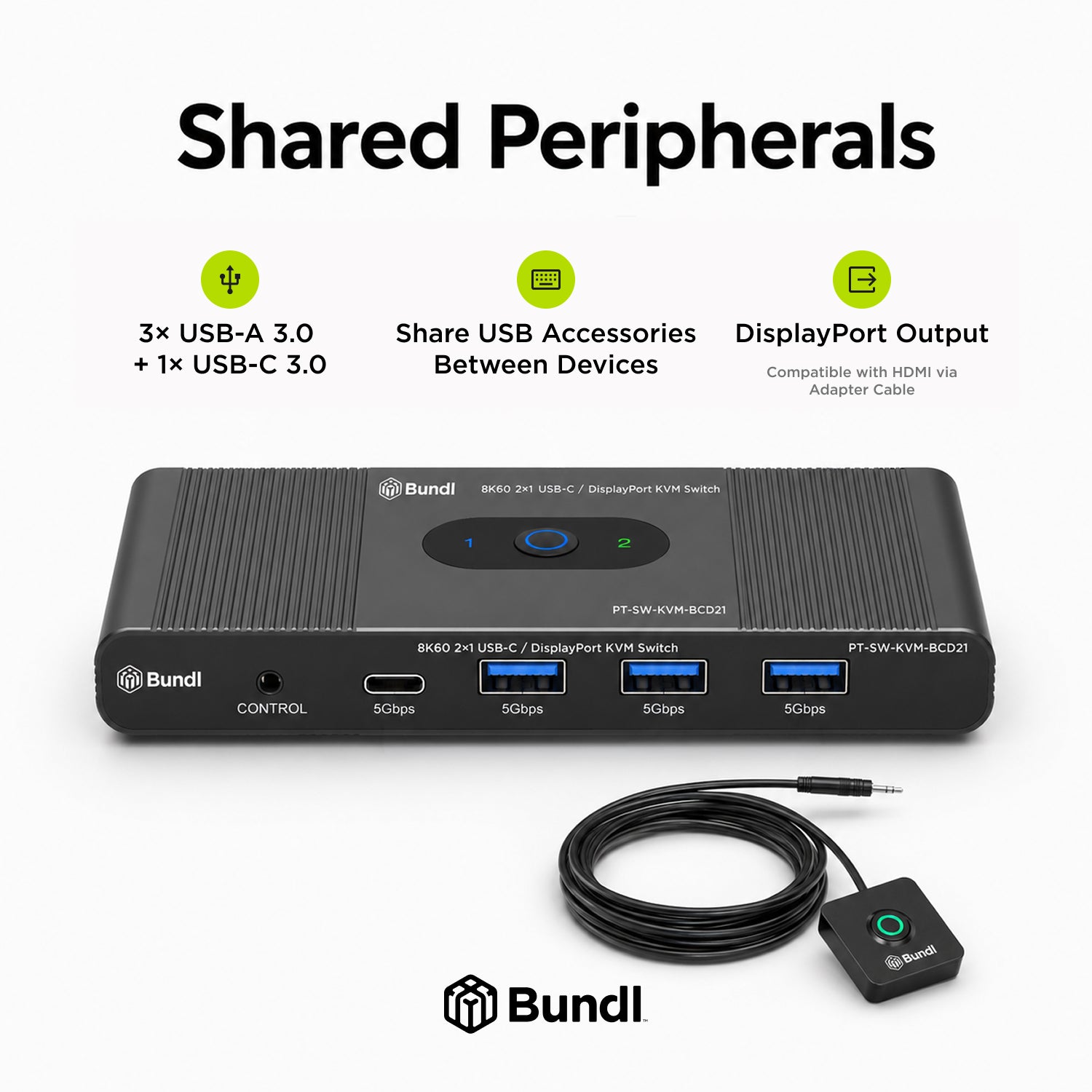 8K60 2×1 USB-C / DisplayPort KVM Switch
